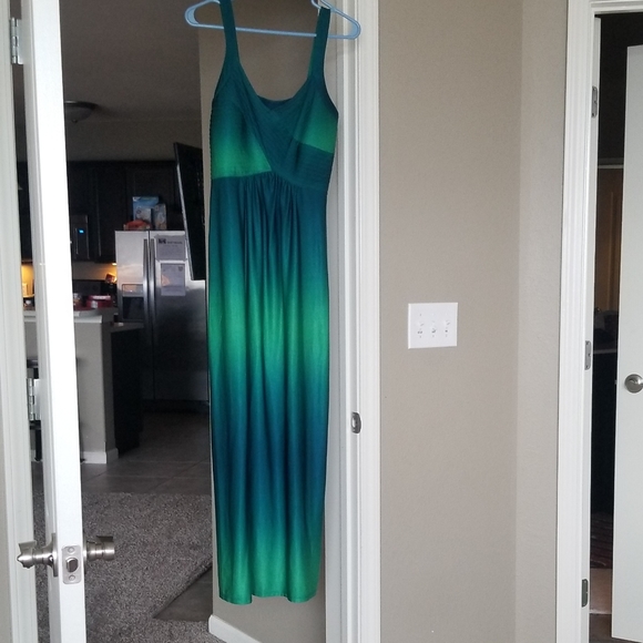 Robbie Bee Summer Long Dress Blue/Green - Picture 2 of 6